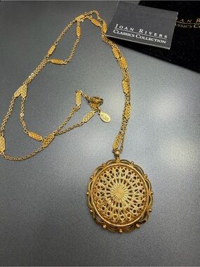 Joan Rivers Gold Filigree Necklace